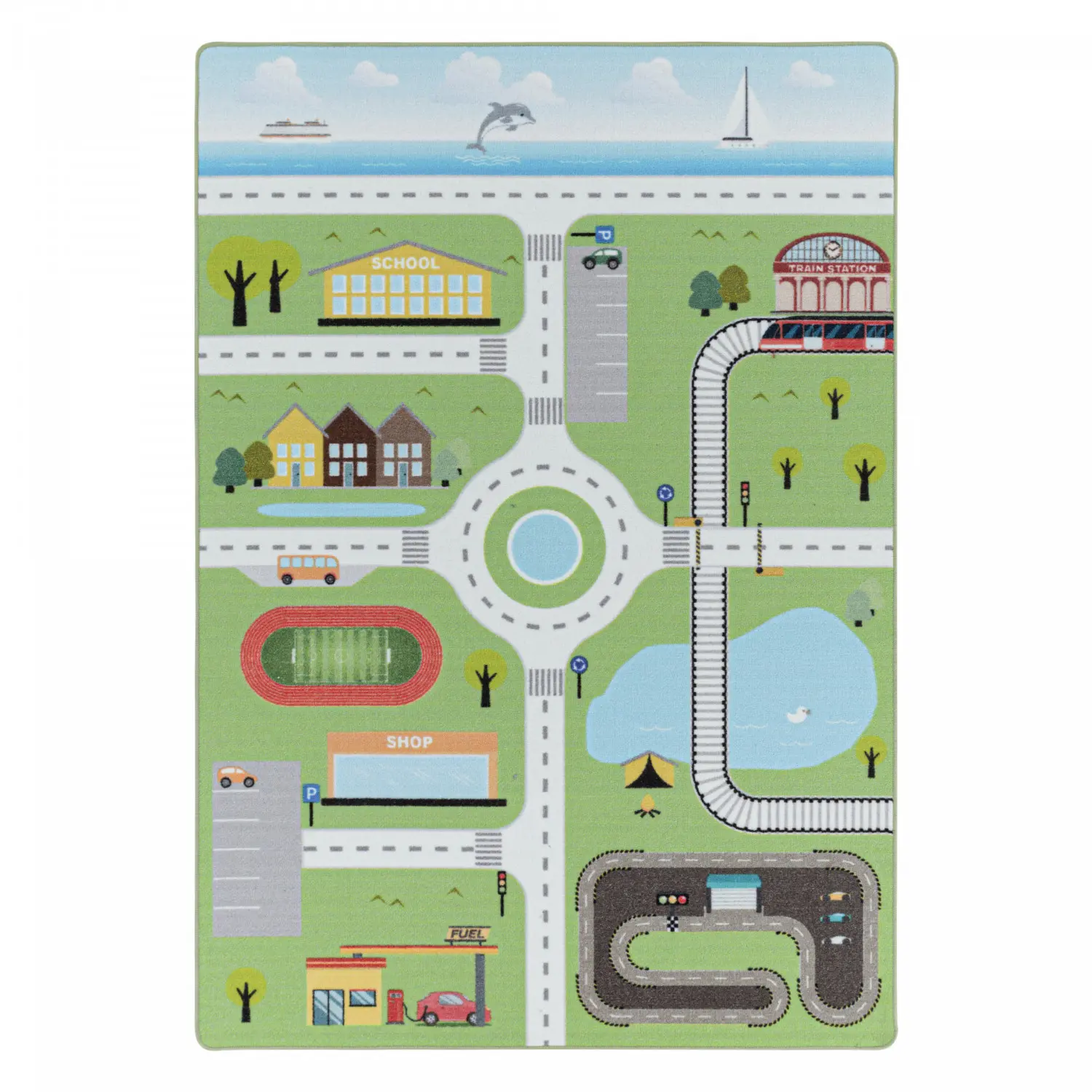 Ayyildiz, Dětský kusový koberec Play 2902 green, 100x150, zelená, dětský pokoj