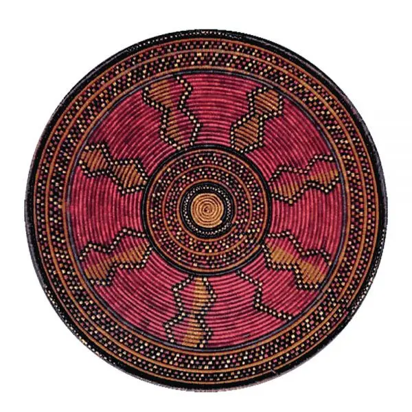 Oriental Weavers, Kusový koberec Zoya 418 X kruh – na ven i na doma, 160x160 (průměr) kruh, červená, chodba / předsíň
