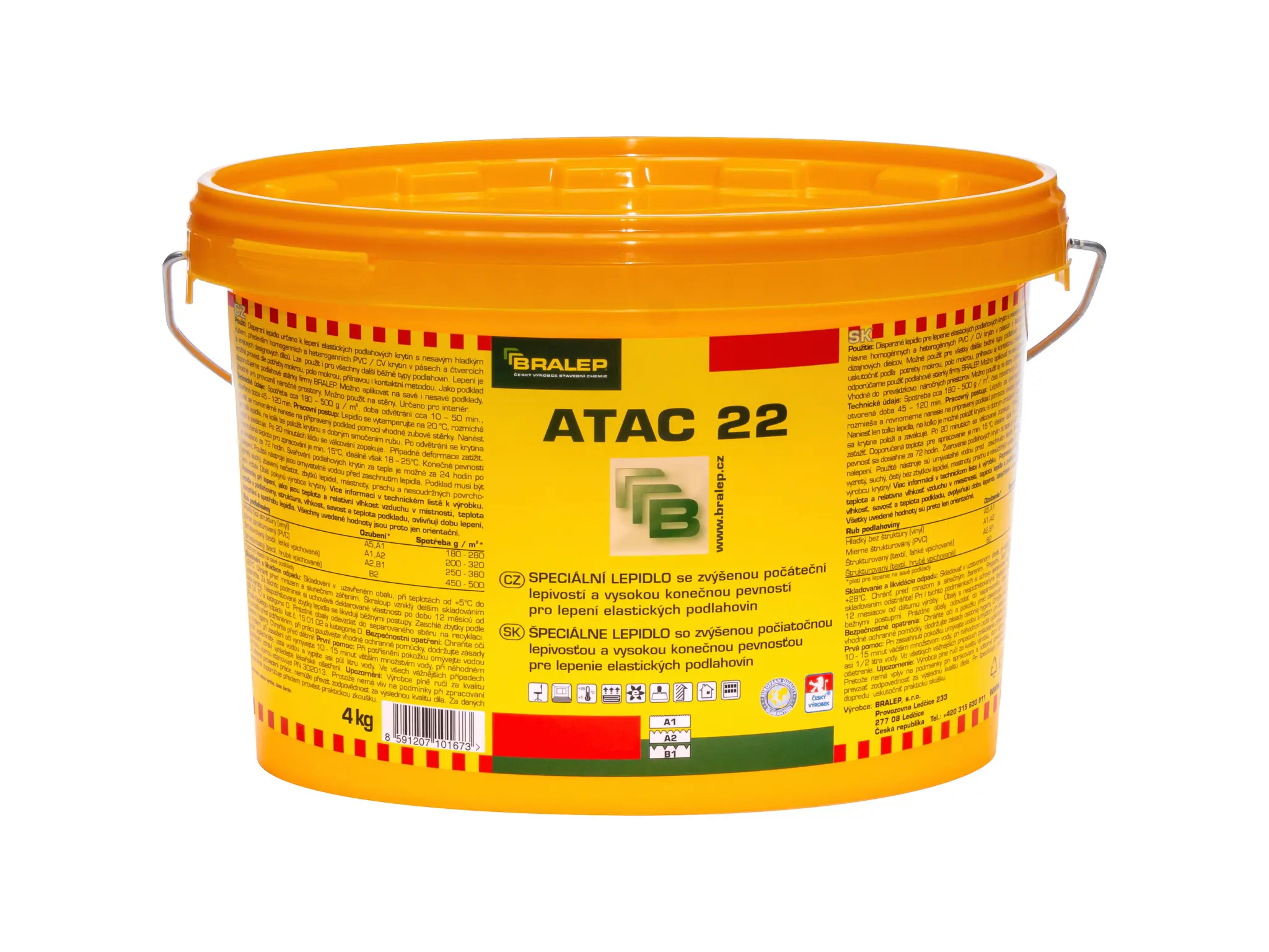 Bralep Disperzní lepidlo na vinyl, PVC a linoleum Bralep ATAC 22 -