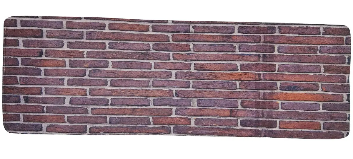 Apextextil, Protiskluzová 3D předložka Cihly, 60x180, fialová, chodba / předsíň