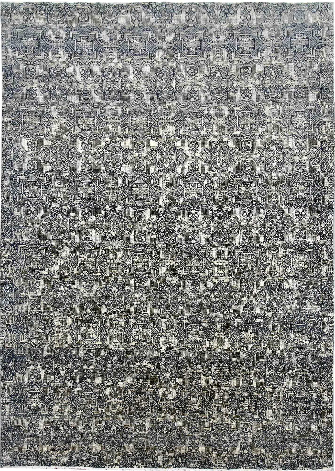 Diamond Carpets India, AKCE: Ručně vázaný kusový koberec Diamond DC-JK 1 SILVER/BLACK, šedá, chodba / předsíň