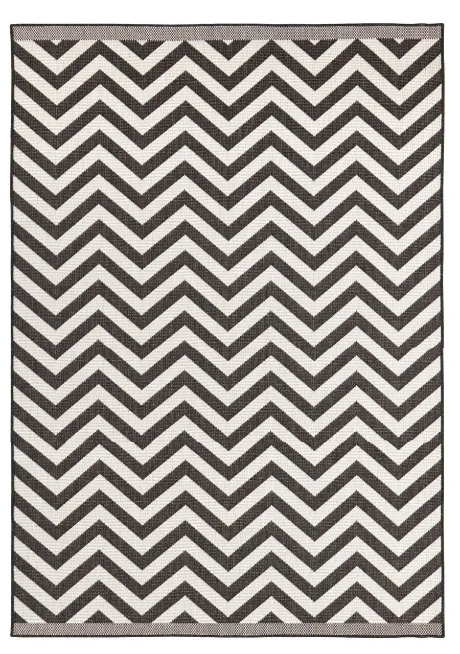 Hanse Home, Kusový koberec Twin Supreme 103433 Palma black creme – na ven i na doma, 240x340, černobílá, chodba / předsíň