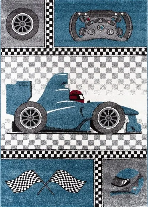 Ayyildiz Dětský kusový koberec Kids 460 – modrá Formule 1
