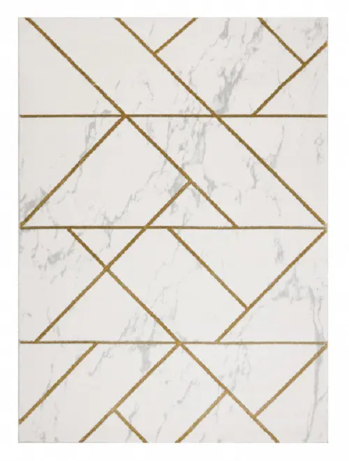 Dywany Łuszczów, Kusový koberec Emerald geometric 1012 cream and gold,