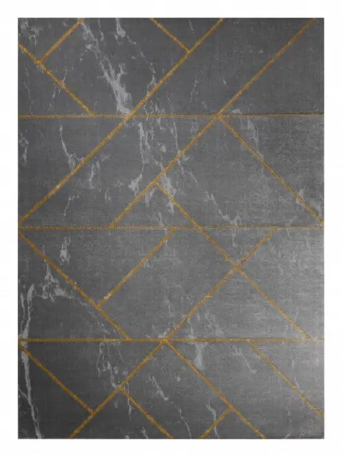 Dywany Łuszczów, Kusový koberec Emerald geometric 1012 grey and gold, 180x270, šedá, chodba / předsíň