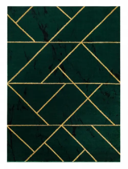 Dywany Łuszczów, Kusový koberec Emerald geometric 1012 green and gold,