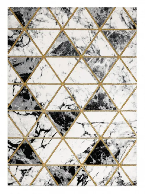 Dywany Łuszczów, Kusový koberec Emerald 1020 black and gold, 160x220, černobílá, kancelář