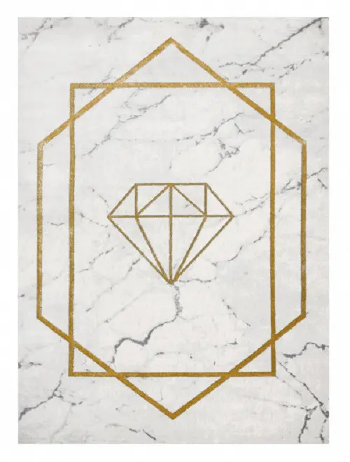 Dywany Łuszczów, Kusový koberec Emerald diamant 1019 cream and gold, 200x290, bílá, kancelář