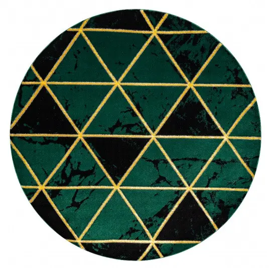 Dywany Łuszczów, Kusový koberec Emerald 1020 green and gold kruh,