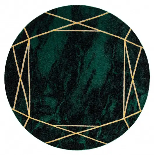 Dywany Łuszczów, Kusový koberec Emerald 1022 green and gold kruh, 120x120 (průměr) kruh, zelená, ložnice