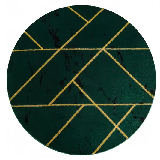 Dywany Łuszczów, Kusový koberec Emerald geometric 1012 green and gold kruh, 120x120 (průměr) kruh, zelená, chodba / předsíň
