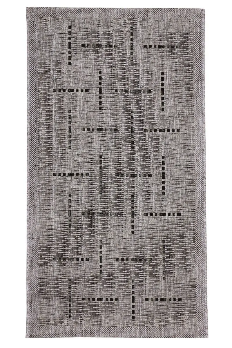 Devos Caby (DC Carpets), Kusový koberec FLOORLUX Silver/Black 20008 – na ven i na doma, 120x170, šedá, chodba / předsíň