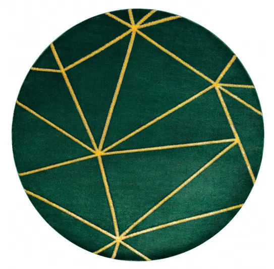Dywany Łuszczów, Kusový koberec Emerald 1013 green and gold kruh, 160x160 (průměr) kruh, zelená, chodba / předsíň