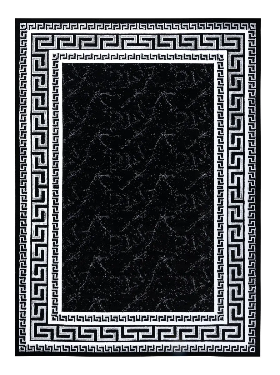 Dywany Łuszczów, Kusový koberec Gloss 2813 87 greek black/grey, 280x370, černobílá, chodba / předsíň
