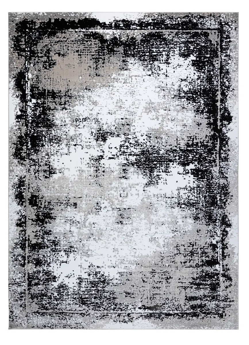 Dywany Łuszczów, Kusový koberec Gloss 8493 78 Vintage grey/black, 80x150, šedá, kancelář