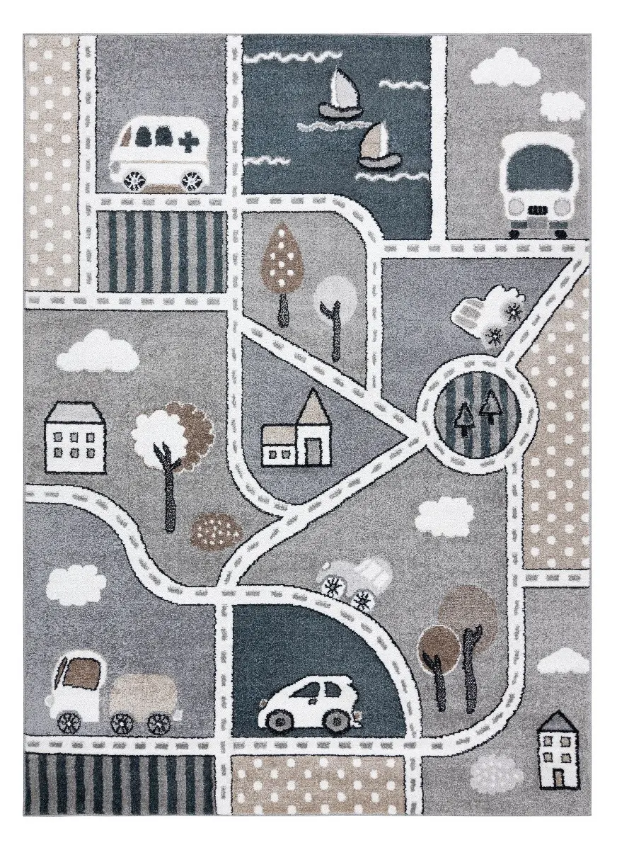 Dywany Łuszczów, Dětský kusový koberec Fun Strade grey, 240x330, šedá, dětský pokoj