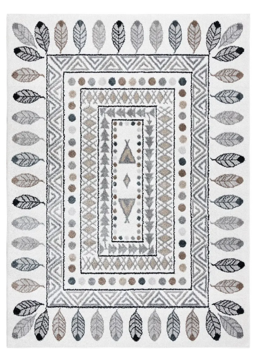 Dywany Łuszczów, Dětský kusový koberec Fun Teepee cream, 160x220, šedá, dětský pokoj