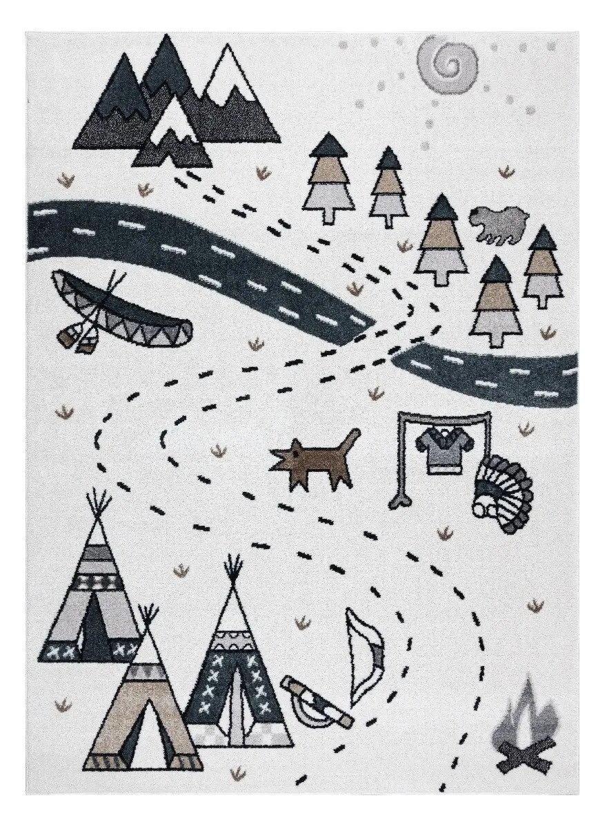 Hanse Home, POSLEDNÍ ŠANCE: Dětský kusový koberec Fun Indian cream, 180x270, bílá, dětský pokoj