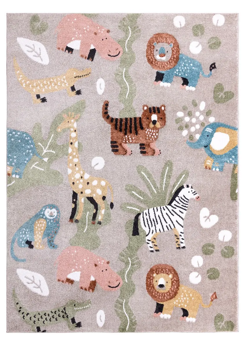 Dywany Łuszczów, Dětský kusový koberec Fun Africa beige, 280x370, vícebarevná, dětský pokoj