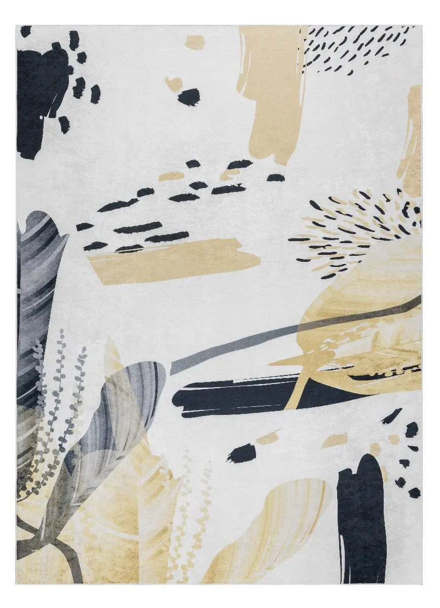 Dywany Łuszczów, Kusový koberec ANDRE Abstraction 1097, 80x150, béžová, chodba / předsíň
