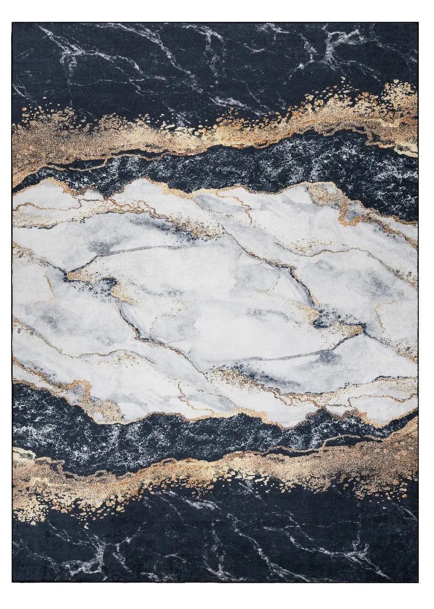 Dywany Łuszczów, Kusový koberec ANDRE Marble 1124, 120x170, černobílá, chodba / předsíň