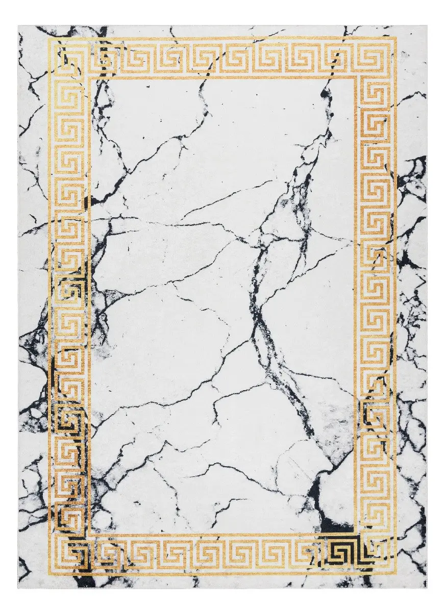 Dywany Łuszczów, Kusový koberec ANDRE Marble 1126, 80x150, bílá, chodba / předsíň