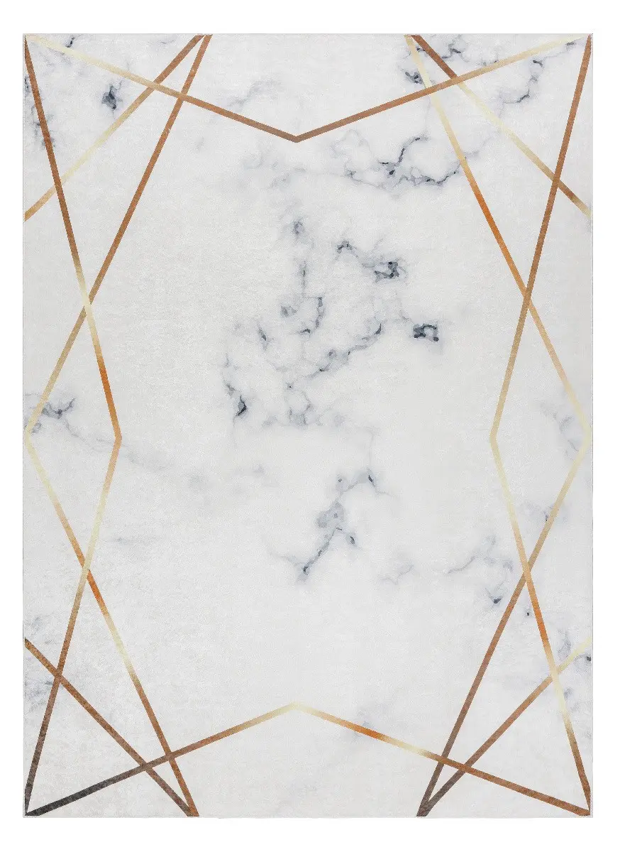 Dywany Łuszczów, Kusový koberec ANDRE Marble 1220, 120x170, bílá, chodba / předsíň