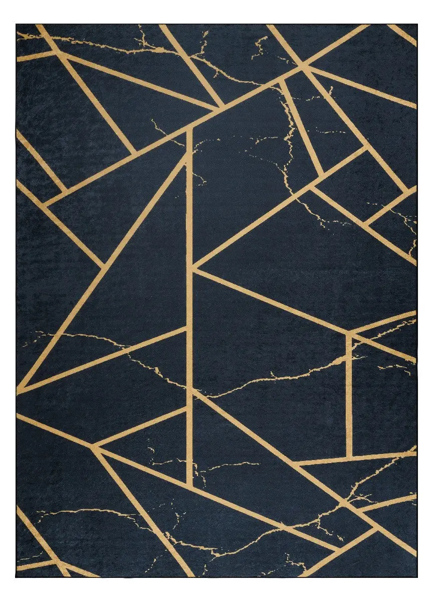 Dywany Łuszczów, Kusový koberec ANDRE Marble 1222, 160x220, černá, chodba / předsíň