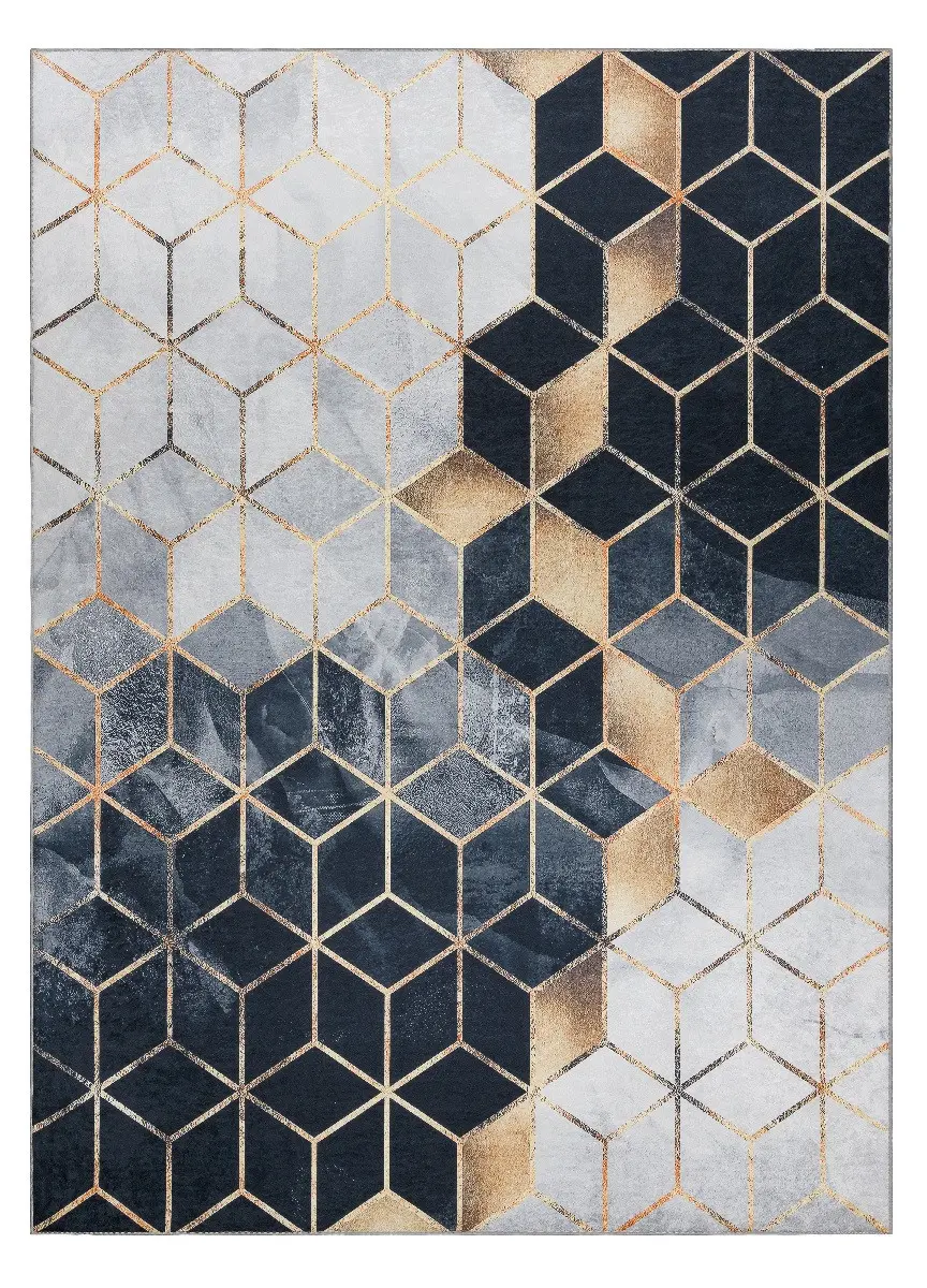 Dywany Łuszczów, Kusový koberec ANDRE Geometric 1171, 120x170, černobílá, chodba / předsíň