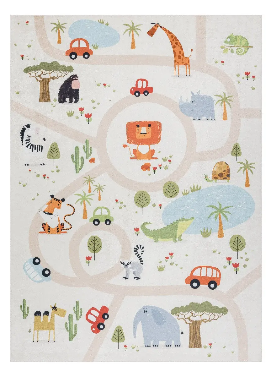 Dětský kusový koberec Bambino 1165 Zoo 80x150 cm