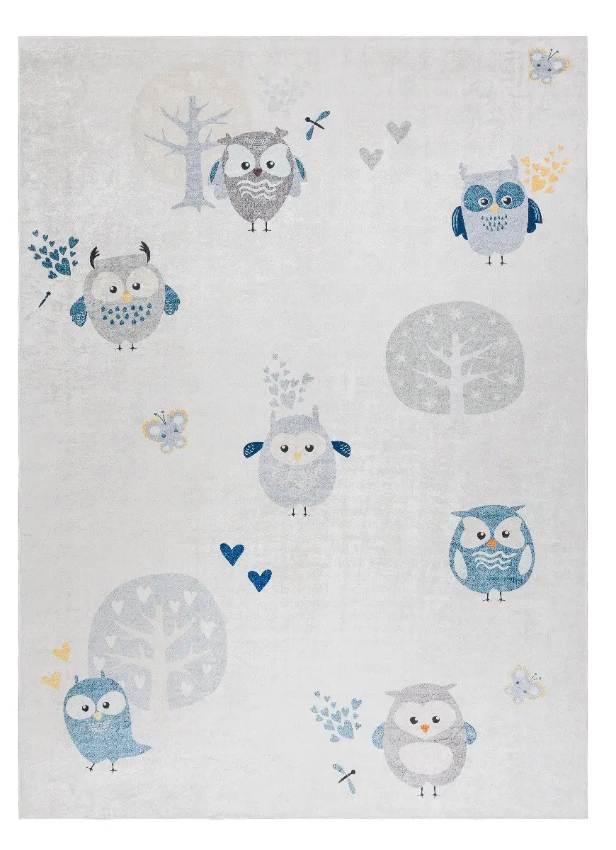 Dywany Łuszczów, Dětský kusový koberec Bambino 1161 Owls grey, 140x190, šedá, dětský pokoj