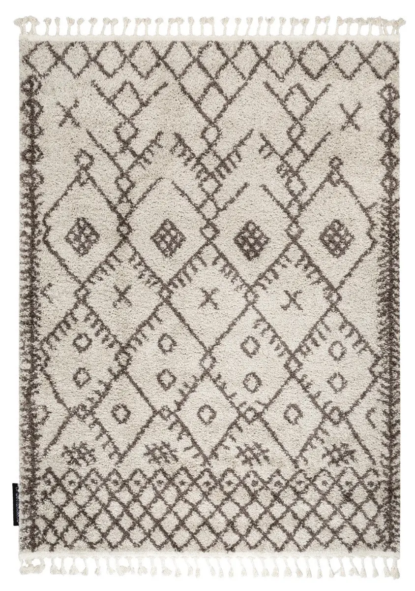 Dywany Łuszczów, Kusový koberec Berber Tanger B5940 cream and brown, 80x150, béžová, obývací pokoj