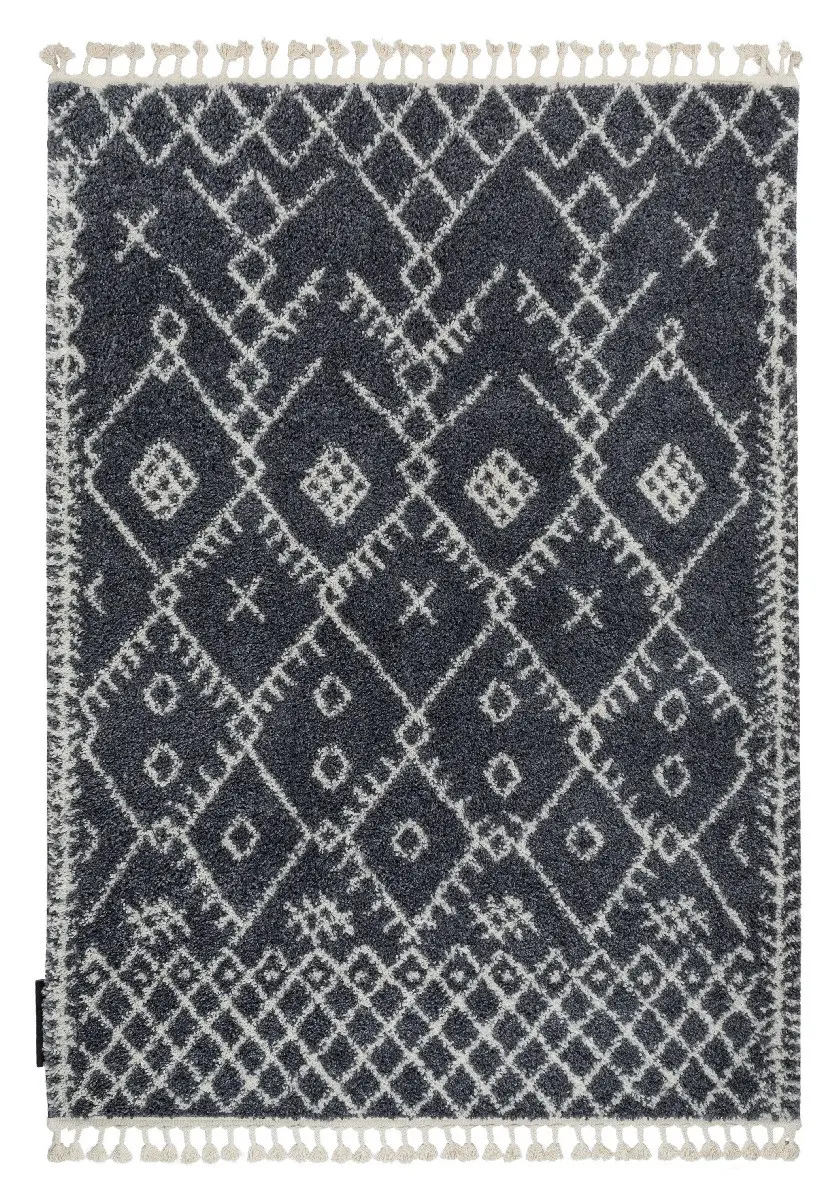 Dywany Łuszczów, Kusový koberec Berber Tanger B5940 grey and white, 140x190, šedá, obývací pokoj