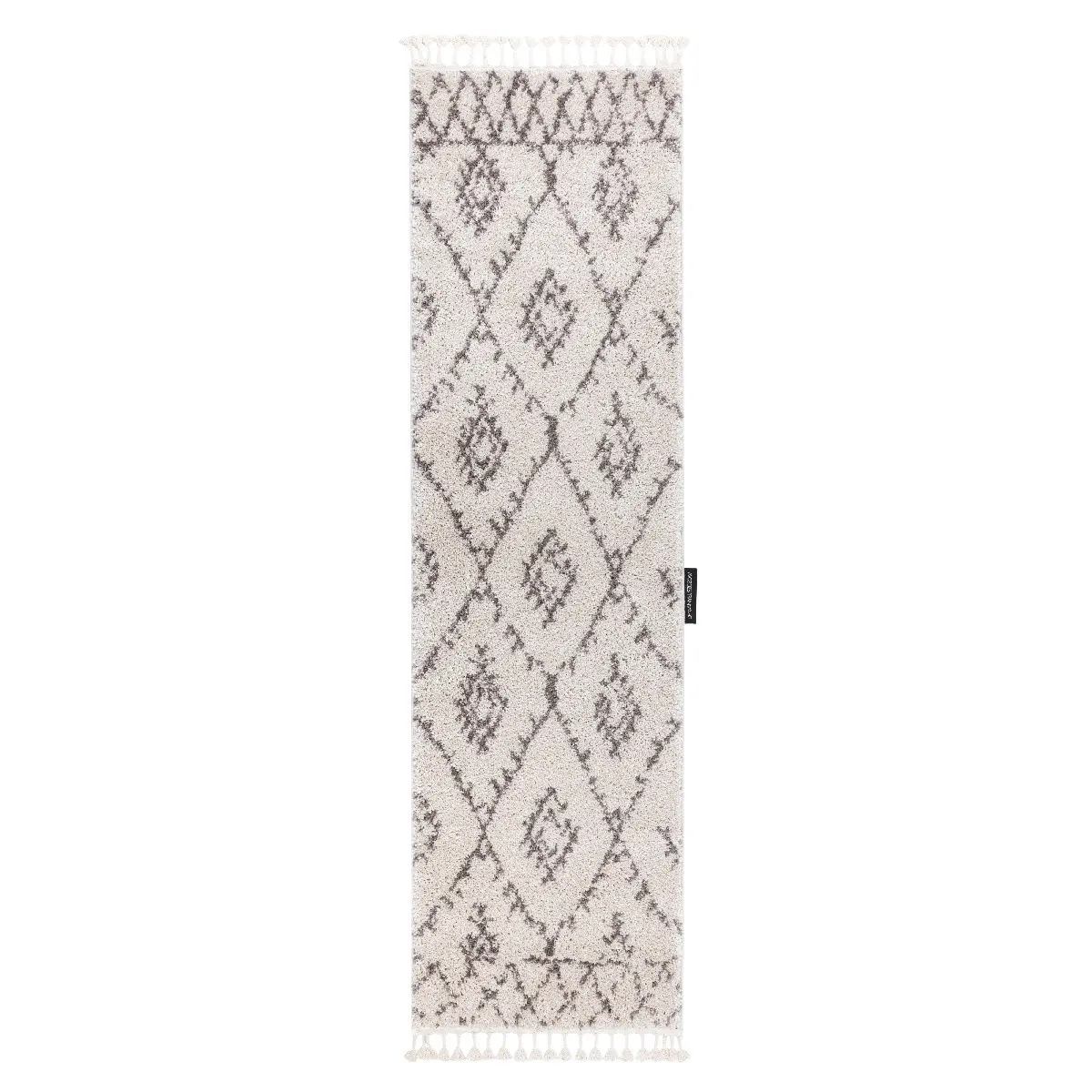 Dywany Łuszczów, Běhoun Berber Fez cream, 80x200, bílá, ložnice