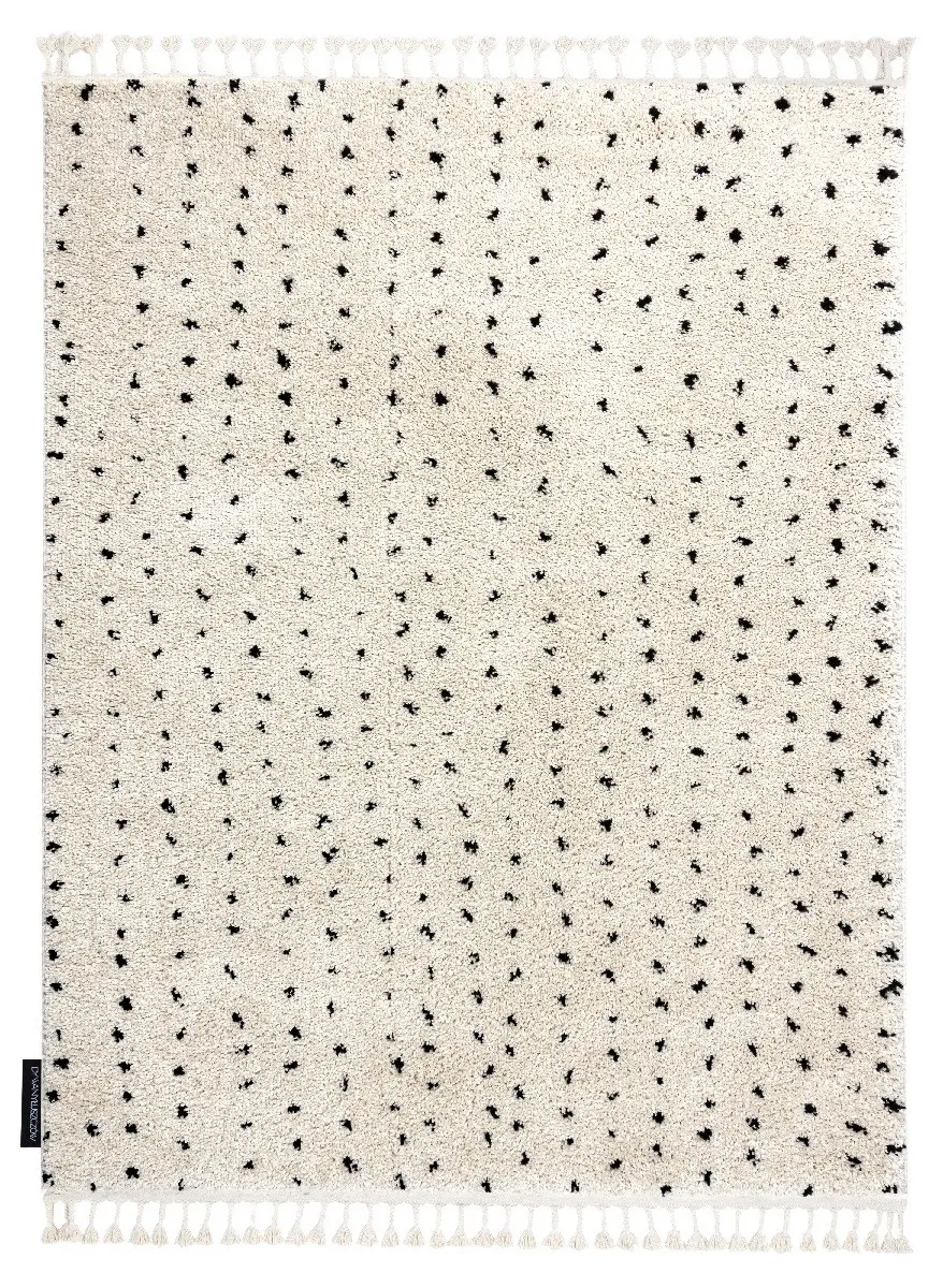 Dywany Łuszczów, Kusový koberec Berber Syla B752 dots cream, 160x220, bílá, kancelář