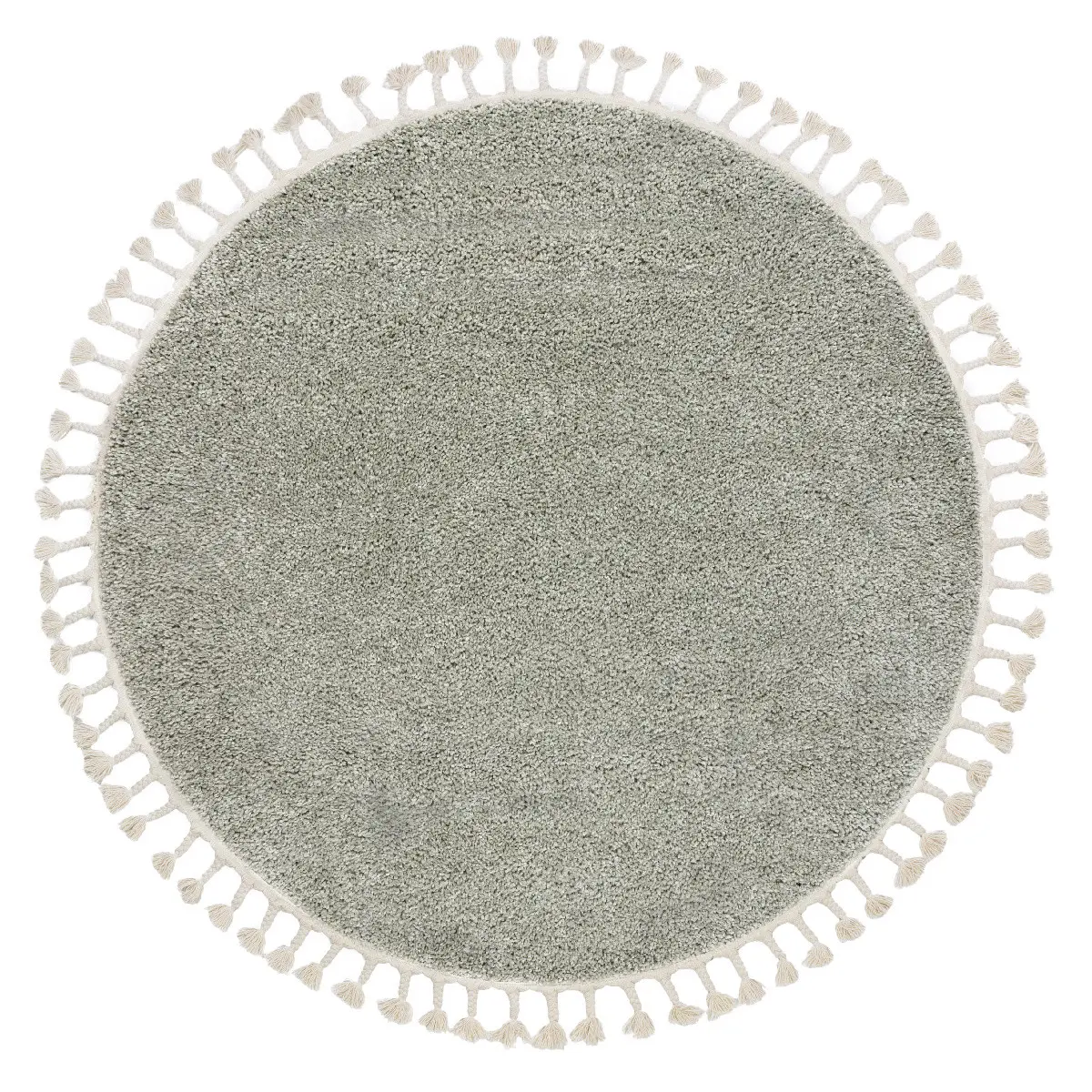 Dywany Łuszczów, Kusový koberec Berber 9000 green kruh, 120x120 (průměr) kruh, zelená, obývací pokoj