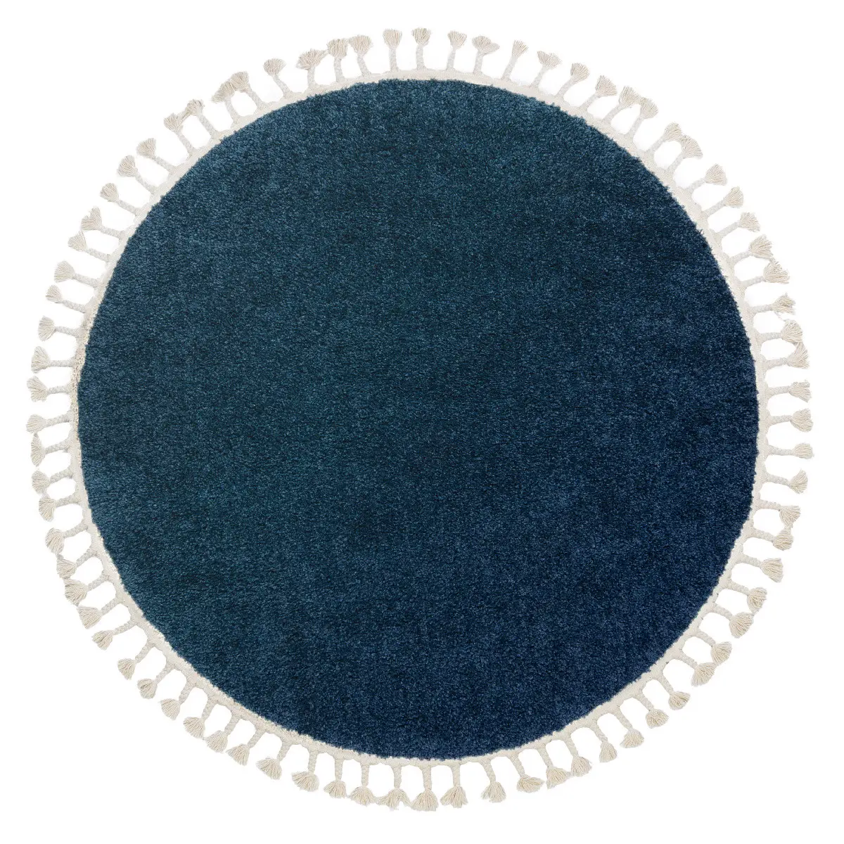 Dywany Łuszczów, Kusový koberec Berber 9000 navy kruh, 120x120 (průměr) kruh, modrá, obývací pokoj