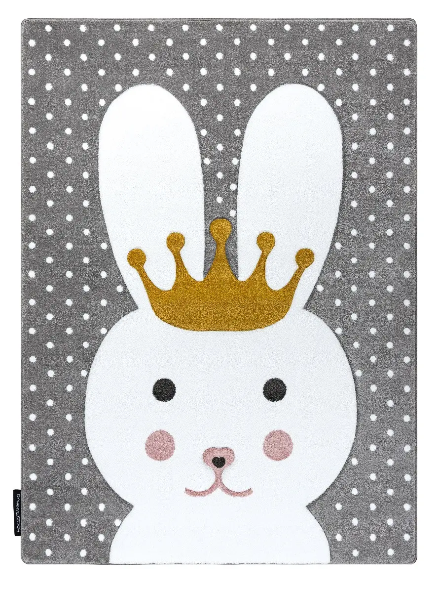 Dywany Łuszczów, Dětský kusový koberec Petit Bunny grey, 160x220, šedá, dětský pokoj