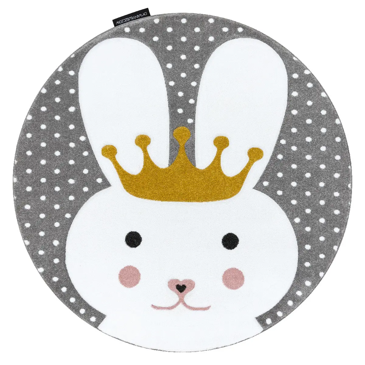 Dywany Łuszczów, Dětský kusový koberec Petit Bunny grey kruh, 160x160 (průměr) kruh, šedá, dětský pokoj