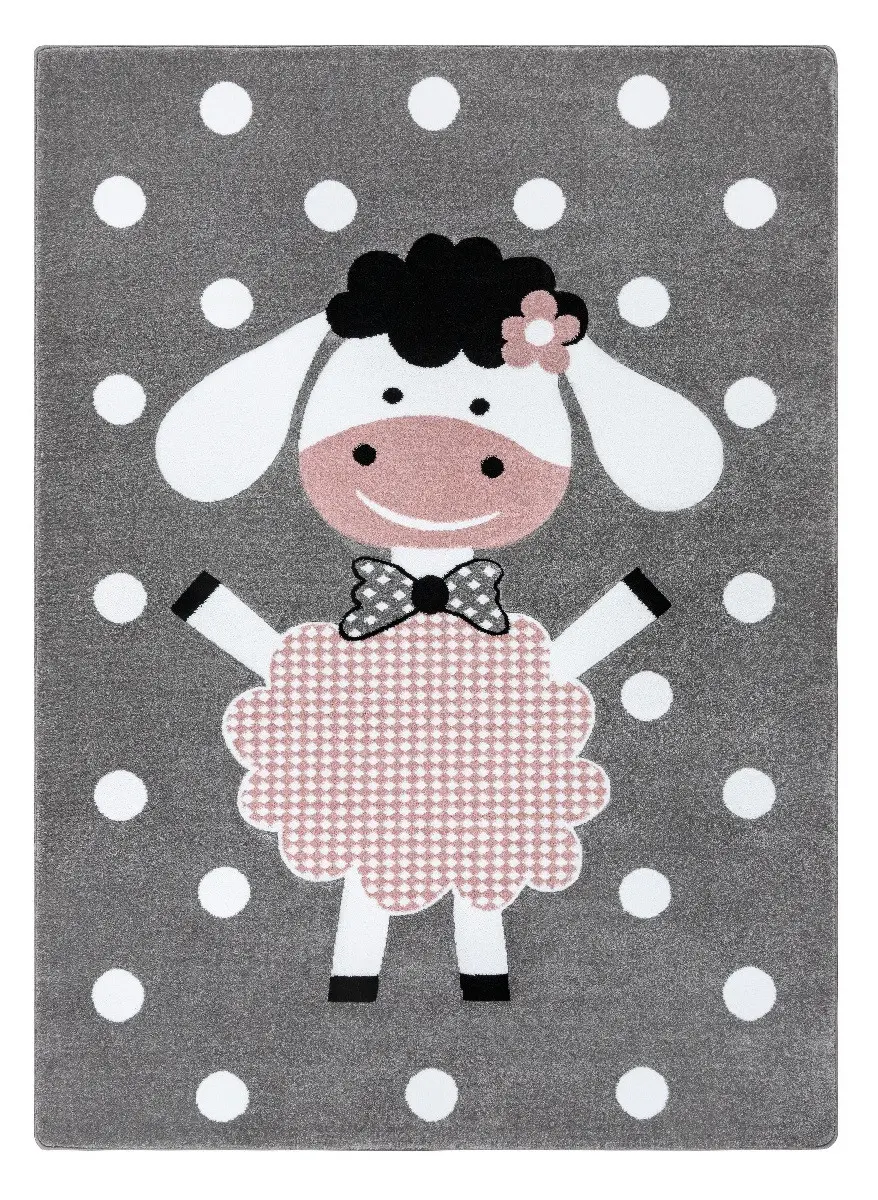 Dywany Łuszczów, Dětský kusový koberec Petit Dolly sheep grey, 120x170, růžová, dětský pokoj
