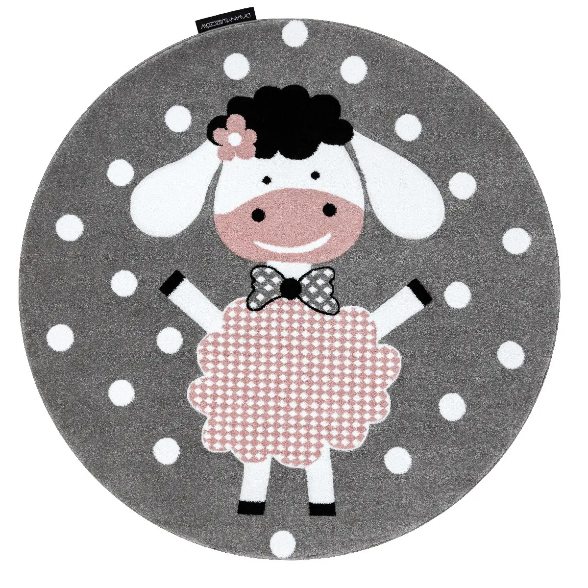 Dywany Łuszczów, Dětský kusový koberec Petit Dolly sheep grey kruh, 120x120 (průměr) kruh, růžová, dětský pokoj