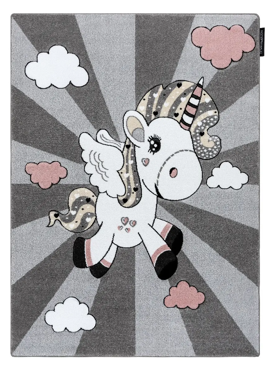 Dywany Łuszczów, Dětský kusový koberec Petit Unicorn grey, 200x290, šedá, dětský pokoj