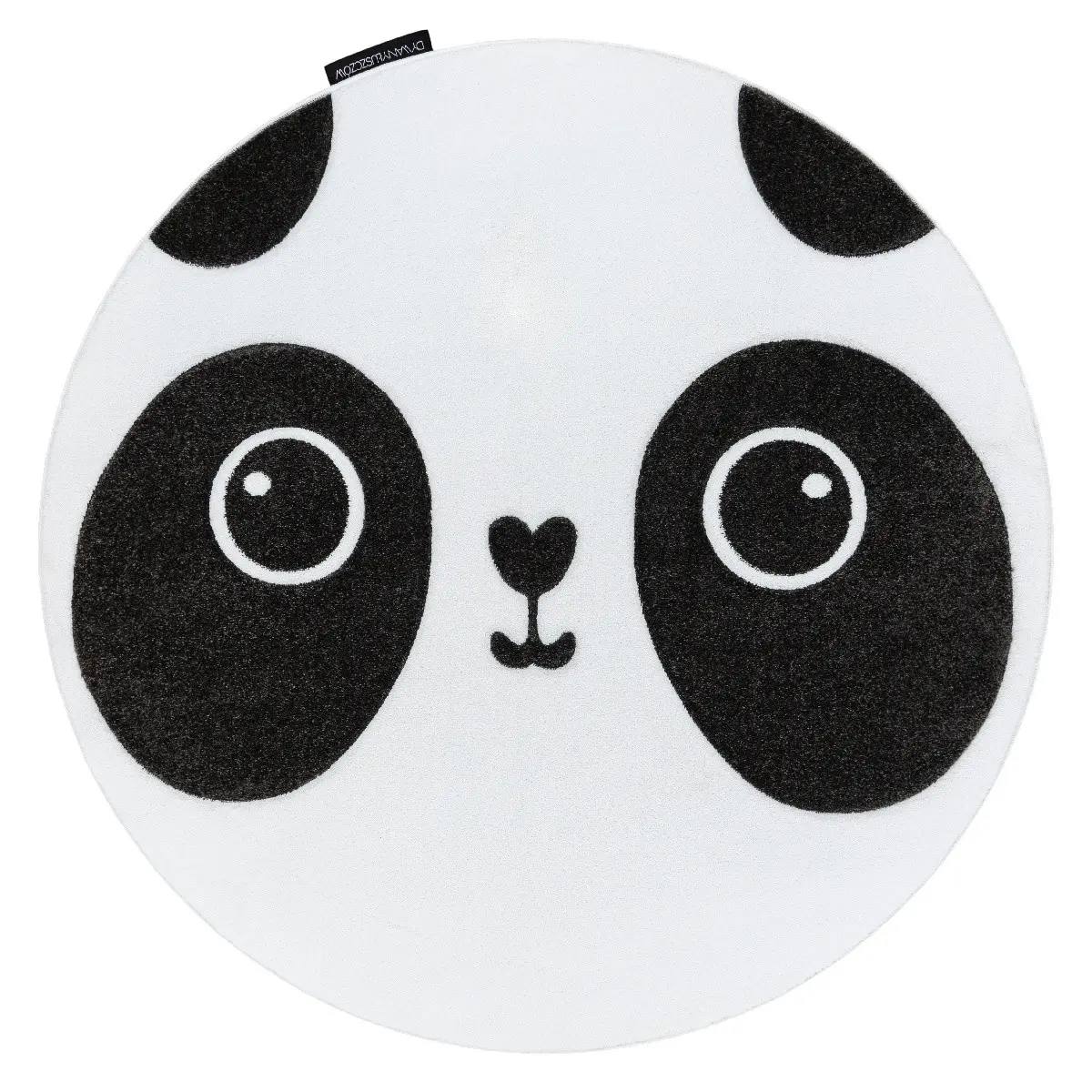 Dywany Łuszczów, Dětský kusový koberec Petit Panda white kruh, 140x140 (průměr) kruh, černobílá, dětský pokoj