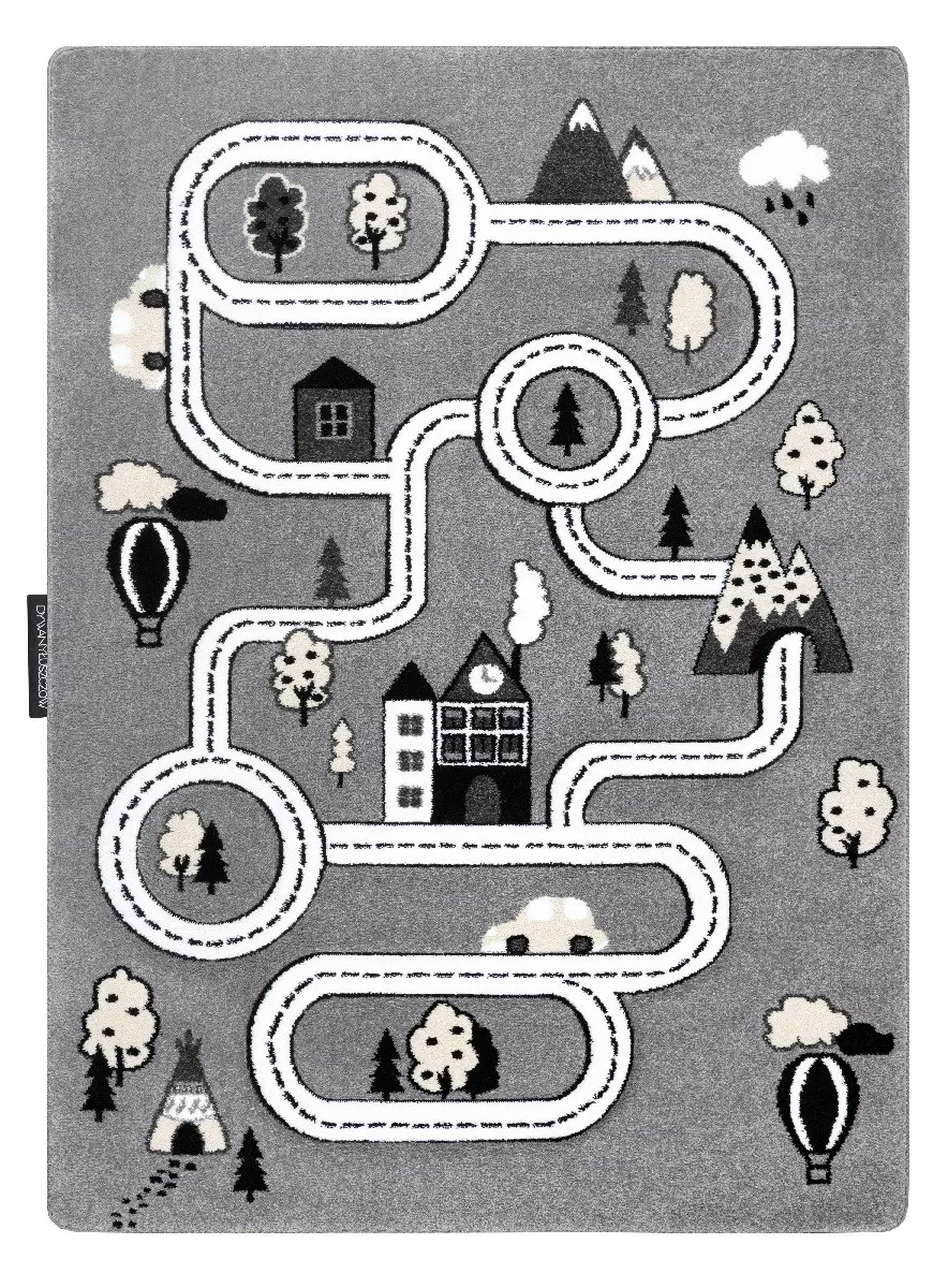 Dywany Łuszczów, Dětský kusový koberec Petit Town streets grey, 160x220, šedá, dětský pokoj