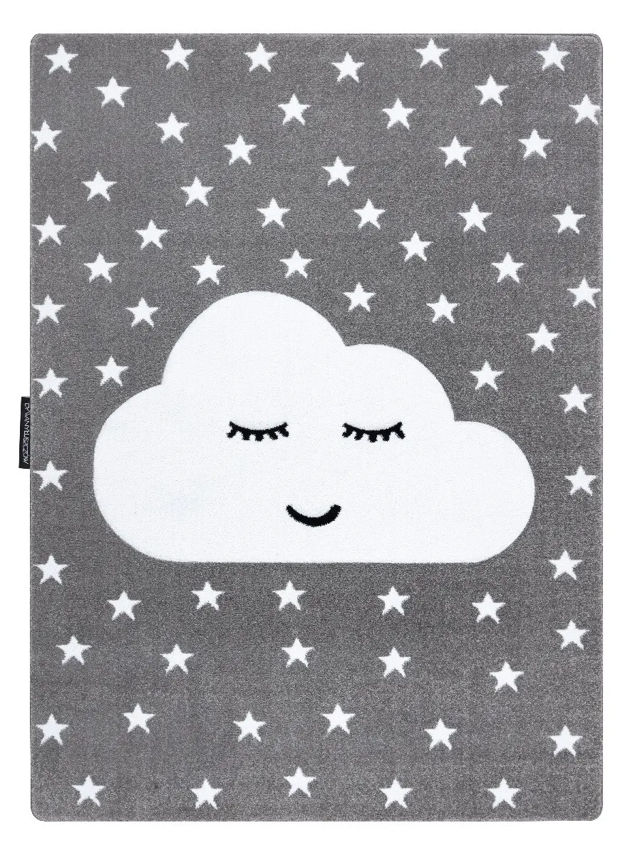 Dywany Łuszczów, Dětský kusový koberec Petit Cloud stars grey, 140x190, šedá, dětský pokoj