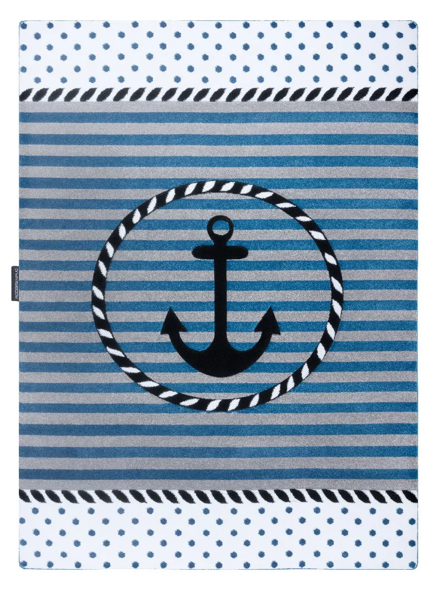 Dywany Łuszczów, Dětský kusový koberec Petit Marine anchor sea blue, 160x220, modrá, dětský pokoj