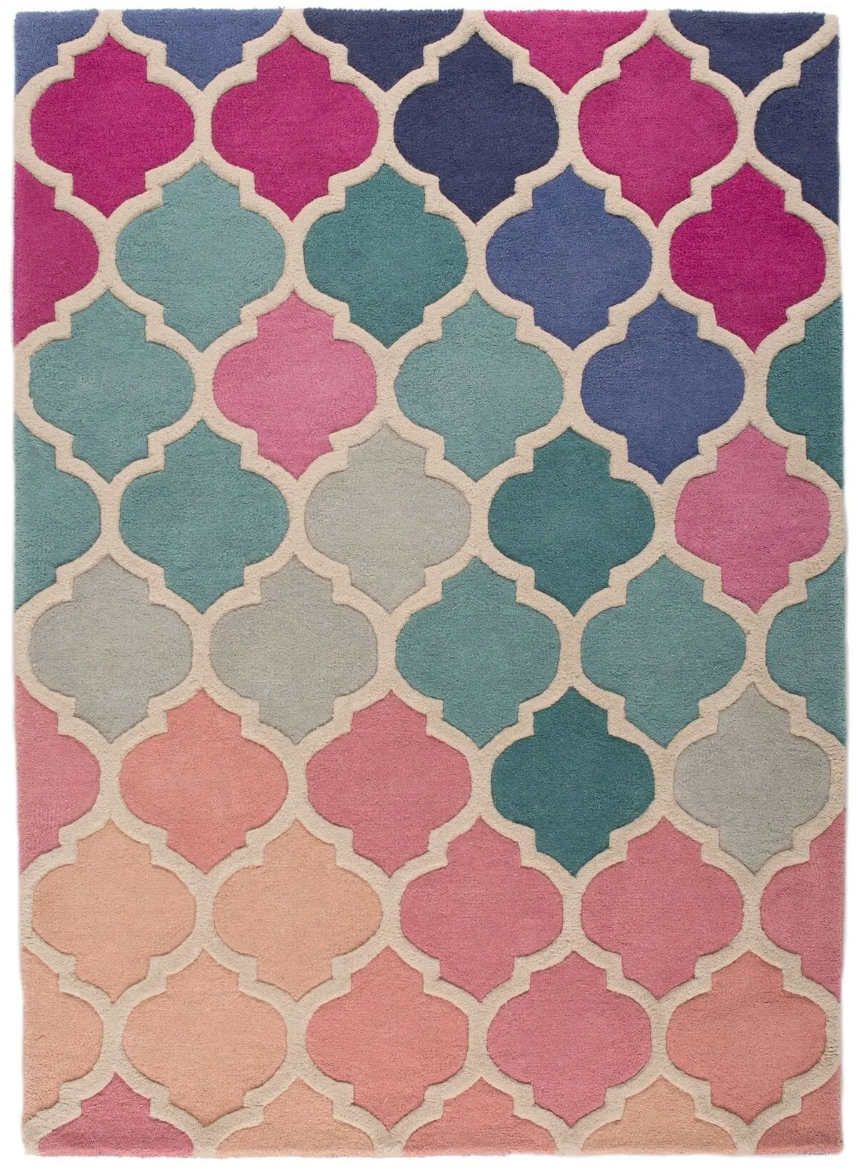 Flair Rugs, Ručně všívaný kusový koberec Illusion Rosella Pink/Blue,