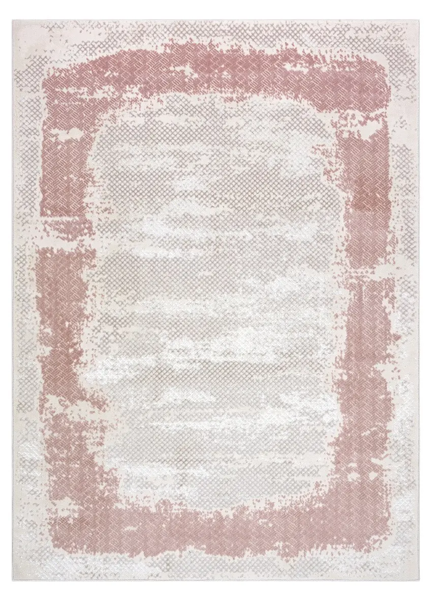 Dywany Łuszczów, Kusový koberec Core A004 Frame beige/pink, 180x270, růžová, chodba / předsíň