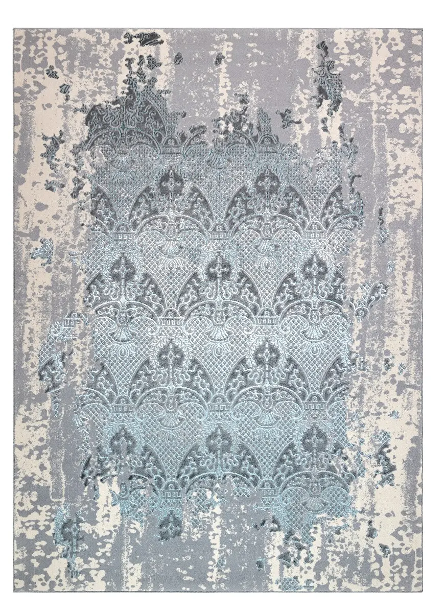 Dywany Łuszczów, Kusový koberec Core W3824 Ornament Vintage cream/grey and blue, 160x220, modrá, chodba / předsíň
