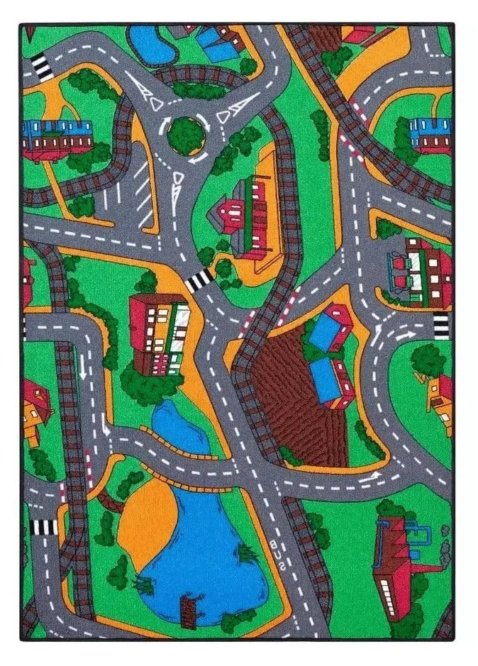 Associated Weavers, Dětský kusový koberec silnice Play Time, 95x133, vícebarevná, dětský pokoj